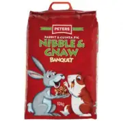 Peters Nibble & Gnaw 10kg Banquet Rabbit Guinea Pig Food Feed Nutrition Diet Pet