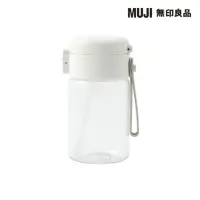 在飛比找momo購物網優惠-【MUJI 無印良品】攜帶式透明水壺/附吸管/350ml