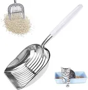 GmeDhc Metal Cat Litter Scoop, Cat Litter Scoop with Long Handle, Cat Scoop for Cat Litter, Deep Cat Scoop, Cat Litter Scoop, Large, for Cat Litter, Clumping Litter