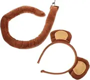 [FELTECHELECTR] Monkey Headband Tail and Ears Animal Costume for Boys and Girls Cosplay Accessory for Parties and Photography