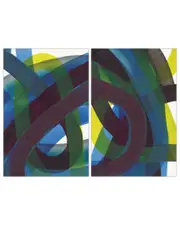 Empire Art Direct Pigment Play Frameless Free Floating Tempered Glass Panel Graphic Wall Art Set of 2