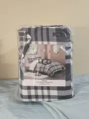 NIP Ugg Home Devon Reversible 3-Pc Ocean Plaid Comforter Set Full/Queen B&W