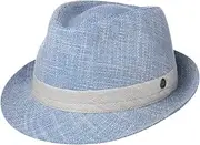 [LIERYS] Delamon Trilby Women/Men - Made in Italy - Lined Fabric Hat - Summer Hat with Trim Band and Cotton - Fedora Hat with Lining - Spring/Summer
