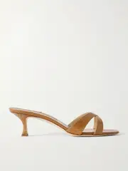 [Manolo Blahnik] Manolo Blahnik - Callamu 50 Elaphe Mules - Tan - IT40 IT 40 Brown