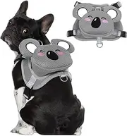 OUOBOB Dog Harness with Backpack, Adjustable Dog Backpack Harness for Small Medium Dogs, No-Pull Breathable Backpacks for Dogs to Wear, for Traveling, Hiking, Camping, Training, Grey L