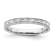 14K White Gold Polished Floral Band