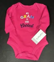 Newborn Long Sleeve Hot Pink Girl 1 Piece My Gram Is The Coolest Theme Carter's