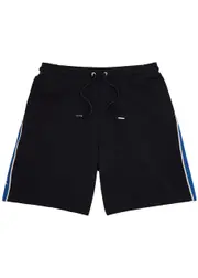 Moncler Stripe-trimmed Stretch-cotton Shorts - Navy - S S
