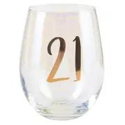 Rainbow Stemless 21st Wine/Alcohol Glass 600ml Birthday Drinking Drinking Cup