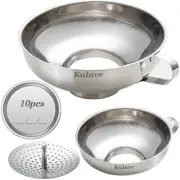 Canning Funnel Food Grade Stainless Steel Canning Funnels with Strainer Wide M