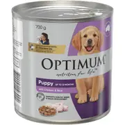 Optimum Puppy Wet Dog Food with Chicken & Rice Can 700g