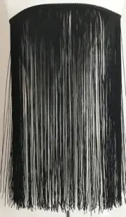chainette fringe trim 24 inches -black -sold by yards