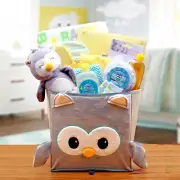 A Little Hoot New Baby Gift Basket with Plush Owl - Unisex Gift from GBDS