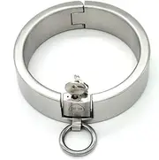 SM Collar Bondage Restraint Neck Collar with Padlock Stainless Steel Collars Choker Sex Toys for Men Women
