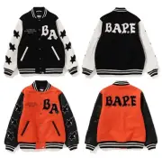 A BATHING APE Men's A BATHING APE RELAXED VARSITY JACKET 1I80141001 b