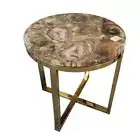 Petrified Agate Coffee Table Top, Side Table Top, Corner Round Table Top, Decor