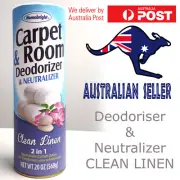 Carpet & Room Deodoriser Neutraliser Powder 2 in 1 Shake & Vac Fresh Clean Linen