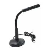 360° USB Computer Mini Microphone Stand Recording Mic For PC Desktop Laptop