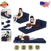 Portable Convertible Toddler Sofa Mattress - Plush Tri-Fold Sleeping Bed