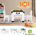 Kids Table and Chairs Set Toddler Childrens Blackboard Desk Baby Activity Centre