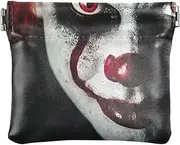 [YXYZRMY] PU Leather Squeeze Coin Purse Scary Clown Red Eyes, Coin Pouch Change Holder for Women Men, Mini Portable Cosmetic Bags for Women, Multi-colored, one size, Multi-style, Multi-colored, one size