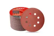 TOPEX 125mm Orbital Sanding Discs Oxide Sandpaper Sanding Paper Pads Abrasive Sheet Hook&Loop Mixed Grits Coarse Accessories TOPEX Sanders