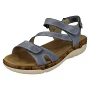 Ladies Remonte 'R6850' Hook & Loop Strap Leather Combination Casual Sandals