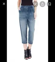 NWT Sass & Bide Women's Night Vision Denim Cropped Pants Jeans Blue Tint