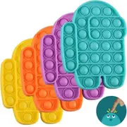 4 Pack Among in Us Push Popping Bubble Rainbow Sensory Fidget Toy Pop Bubble Push,Squeeze Silicone Toy