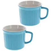 Corningware 1114693 20oz Pool Blue Round Soup Meal Mug (2-Pack)