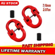 2x 8mm Hammerlock Eye Sling Hook Safety Chain Caravan Trailer Connector 2000kg