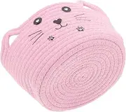 Yardwe Small Ears Storage Basket Cute Woven Cotton Rope Organizer for Snacks Essentials Washable Durable Nursery Bin for Shower