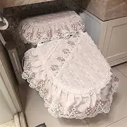 HDVCRNBAVW 3pcs Fabric Lace Bathroom Toilet Seat Cover with ZippThick Washable Comfortable Closes Tool Protector Cover Elastic Reusable Toilet seat Cover(9)