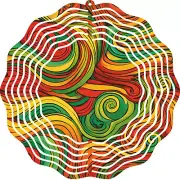 Abstract Wind Spinner 10" Metal Colorful Swirl Psychedelic Garden Decor Yard Art
