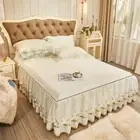 Princess Milk Velvet Bed Skirt with Pillowcase for BedSheet Skirt Non-Slip Sheet