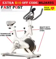 White Fitness Spin Bike Exercise Home Gym Workout Flywheel Commercial Cycling