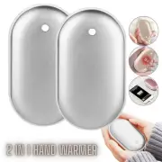 2Pack Rechargeable Hand Warmers USB Power Bank Electric Pocket Heater Warmer AU