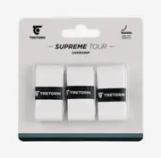 Tretorn Supreme Tour 3 Pack Overgrip Grip Tennis Pickleball Padel in White