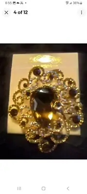 Kirks Folly BIG BEAUTIFUL PENDANT BROOCH - RARE ITEM SIGNED