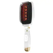 White Advanced 3-in-1 Scalp & Hair Care Massage Comb - Red Light Therapy, EMS Microcurrent & Vibration for Healthy Hair Growth