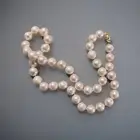 18” AAA 9-10mm South Sea Natural White Baroque Pearl Necklace 14K Clasp NEW