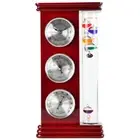 Analog Weather Station, with Galileo Thermometer, a Precision Quartz Clock, and