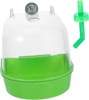 Milisten Bird Bath for Cage Bird Bathtub Small Bird Cube Parakeet Bath for Inside Cage Bird Bath Basin Small Bird Basin Parrot Bath Tub Parrot Supplies Abs Light Green