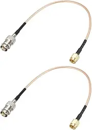 uxcell BNC Bulkhead Female to RP-SMA Male RG316 RF Coaxial Cable 0.66-feet 2pcs
