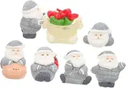 8pcs Sleigh Santa Claus Snow Landscaping Decoration Accessories Small Ornaments 8pcs Snow Globe Santa Snowglobe Christmas STO Christmas Decorations Christmas Ornaments Resin