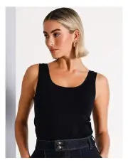 [Basque] Seamfree Recycled Blend Tank in Black