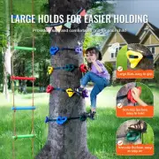 Ninja Tree Climbing Kit with 12 Holds and 6 Straps, 2m Ladder, 104 kg Capacity