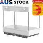 2 Tier Spice Rack Organizer Multi-Purpose Kitchen Seasoning Rack for Under Sink