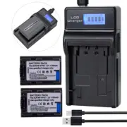 2 Battery & LCD Charger for Sony NP-FP30 NP-FP50 NP-FP51 NP-FP70 NP-FP90 mini DV