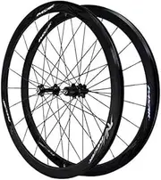 [ZECHAO] Road Bike Wheelset 700C,V Brake C Brake Double-Walled Alloy Wheel 40mm BMX Bike Rim Quick Release for 7 8 9 10 11 12 Speed 1890g Wheelset (Color : Black, Size : 700C)